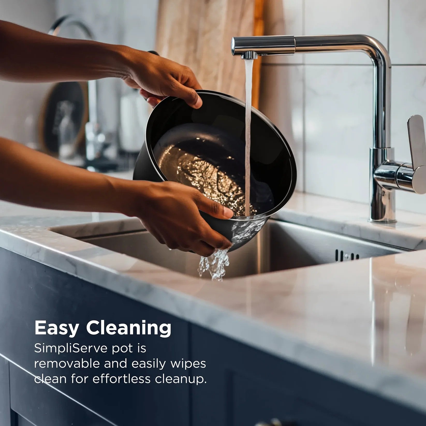 Easy cleaning, removable non-stick pot